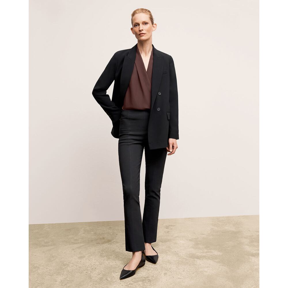 MM LaFleur Black Cropped Ankle Pants with Brown Top